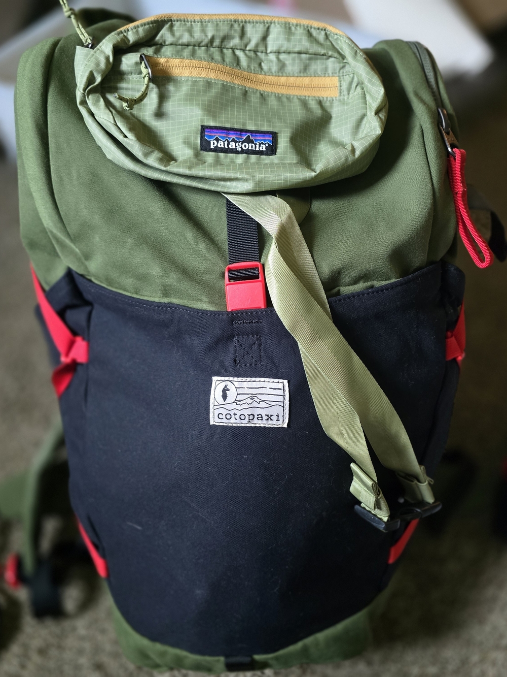 Cotopaxi x Patagonia Olive Green & Black Backpack Ostra 30 And Mini  Black Hole